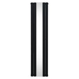 Flat Mirror Radiator - 1800mm x 425mm - Black