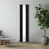 Flat Mirror Radiator - 1800mm x 425mm - Black