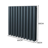 Oval Column Radiator  600mm x 600mm - Anthracite Grey
