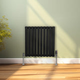 Oval Column Radiator  600mm x 600mm - Black