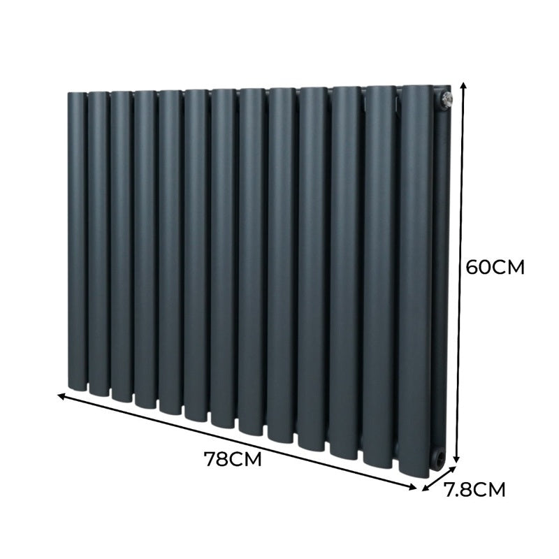 Oval Column Radiator  600mm x 780mm  Anthracite Grey