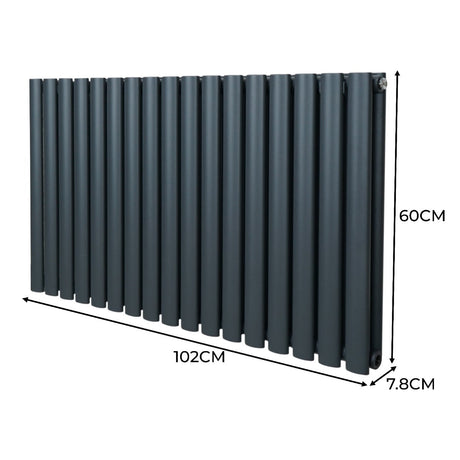 Oval Column Radiator  600mm x 1020mm  Anthracite Grey