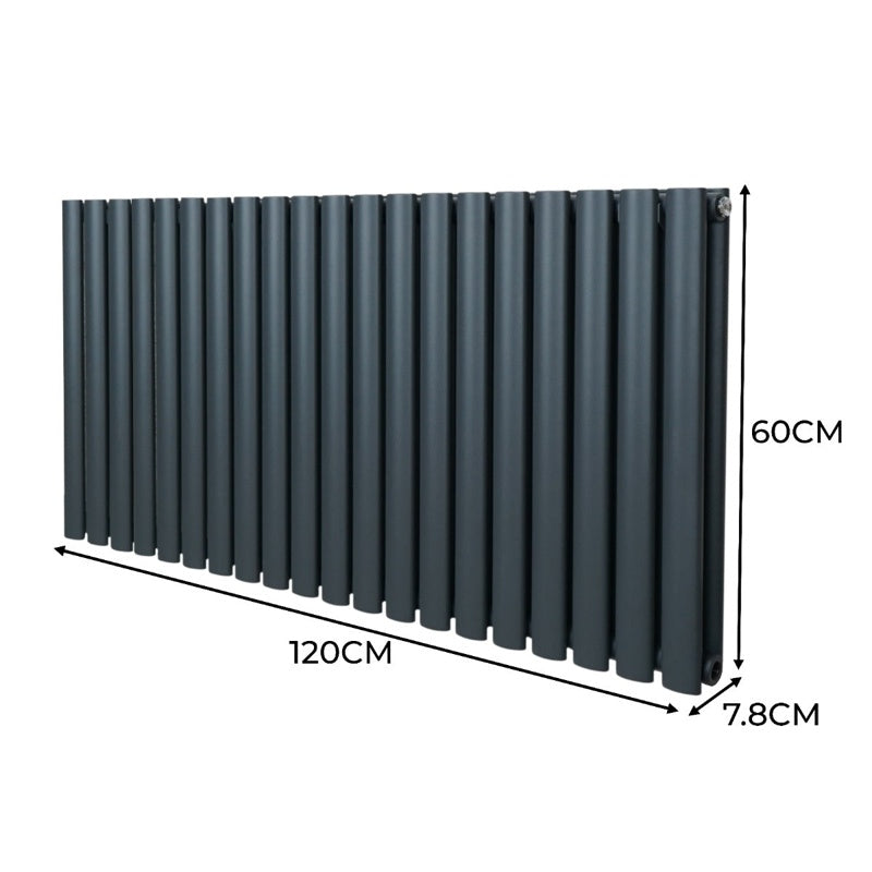Oval Column Radiator  600mm x 1200mm  Anthracite Grey