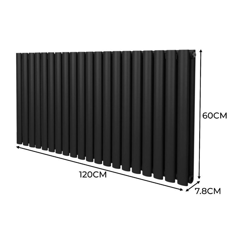 Oval Column Radiator  600mm x 1200mm  Black
