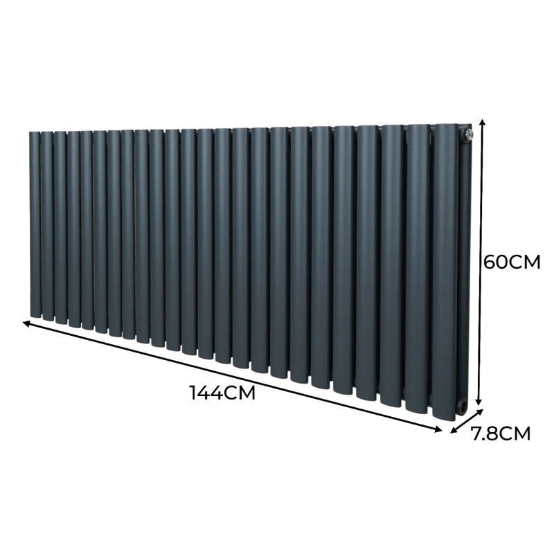 Oval Column Radiator – 600mm x 1440mm – Anthracite Grey