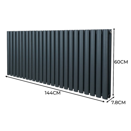 Oval Column Radiator  600mm x 1440mm  Anthracite Grey