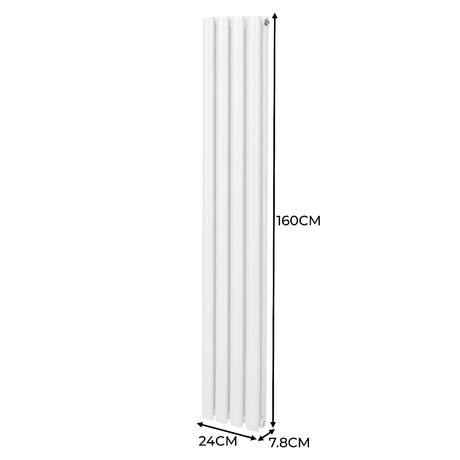 Oval Column Radiator  1600mm x 240mm  White