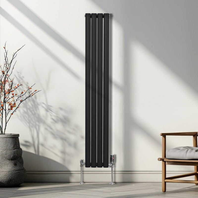Oval Column Radiator  1600mm x 240mm  Black