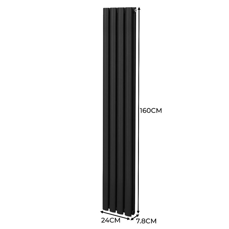Oval Column Radiator  1600mm x 240mm  Black