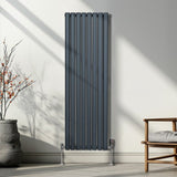 Oval Column Radiator  1600mm x 480mm  Anthracite Grey