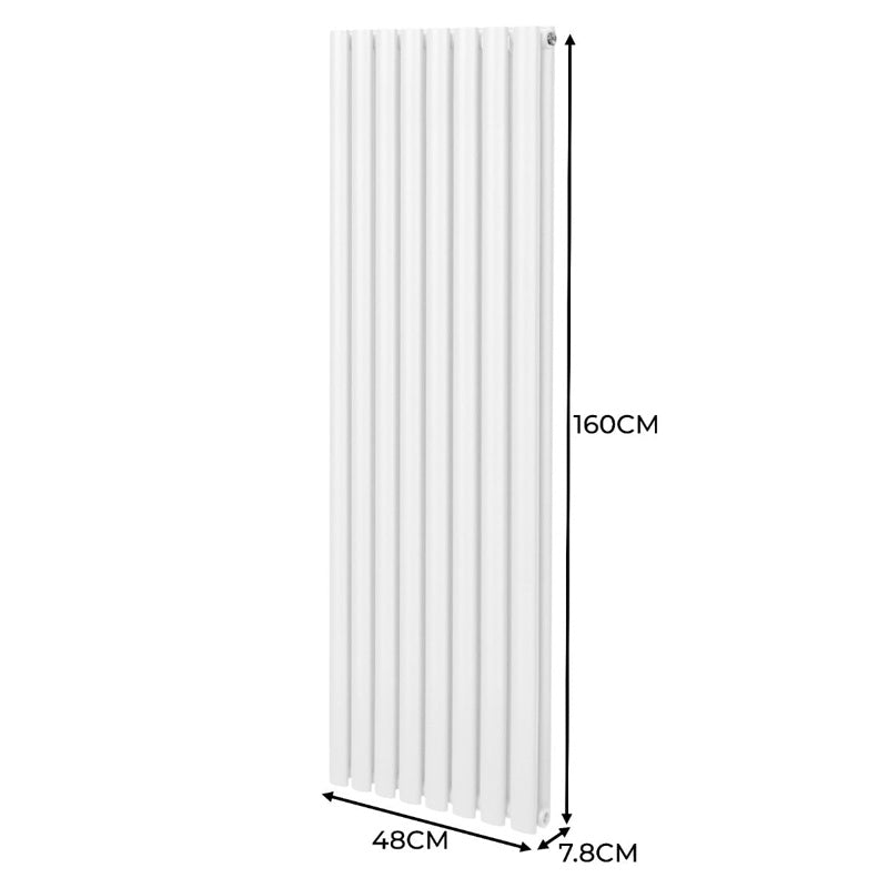 Oval Column Radiator  1600mm x 480mm  White