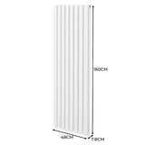 Oval Column Radiator  1600mm x 480mm  White