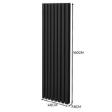 Oval Column Radiator  1600mm x 480mm  Black