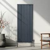 Oval Column Radiator  1600mm x 600mm  Anthracite Grey