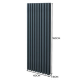 Oval Column Radiator  1600mm x 600mm  Anthracite Grey