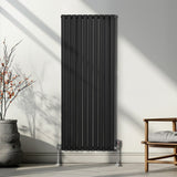 Oval Column Radiator  1600mm x 600mm  Black