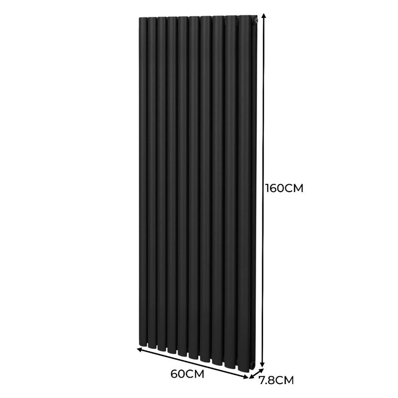 Oval Column Radiator  1600mm x 600mm  Black