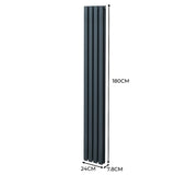 Oval Column Radiator  1800mm x 240mm  Anthracite Grey
