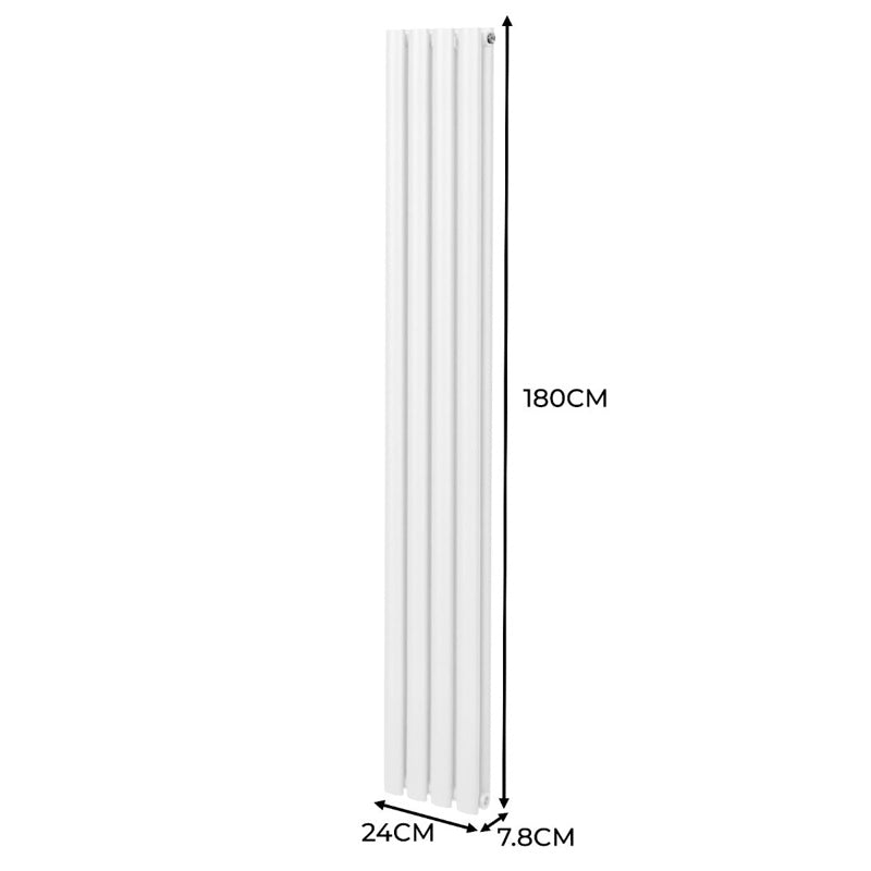 Oval Column Radiator  1800mm x 240mm  White