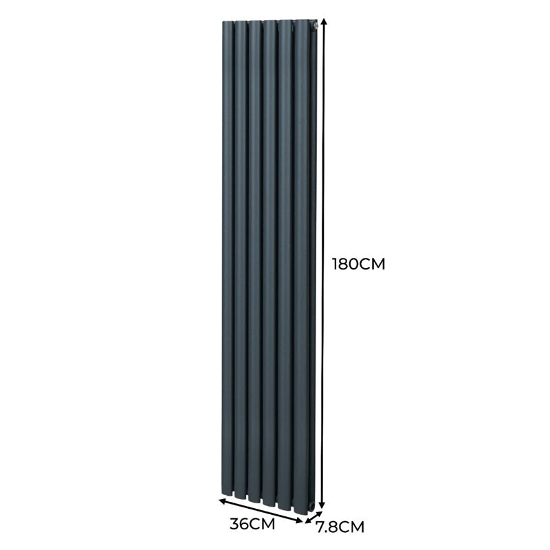 Oval Column Radiator  1800mm x 360mm  Anthracite Grey