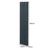 Oval Column Radiator  1800mm x 360mm  Anthracite Grey