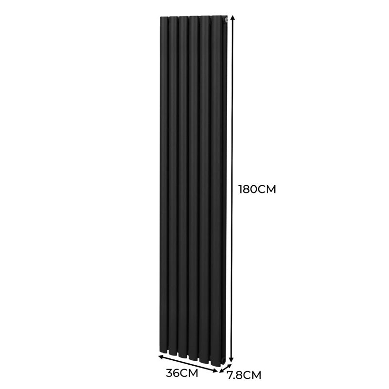 Oval Column Radiator  1800mm x 360mm  Black