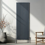 Oval Column Radiator  1800mm x 600mm  Anthracite Grey
