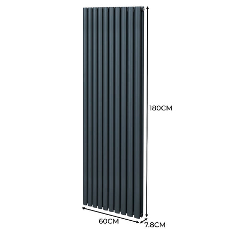 Oval Column Radiator  1800mm x 600mm  Anthracite Grey