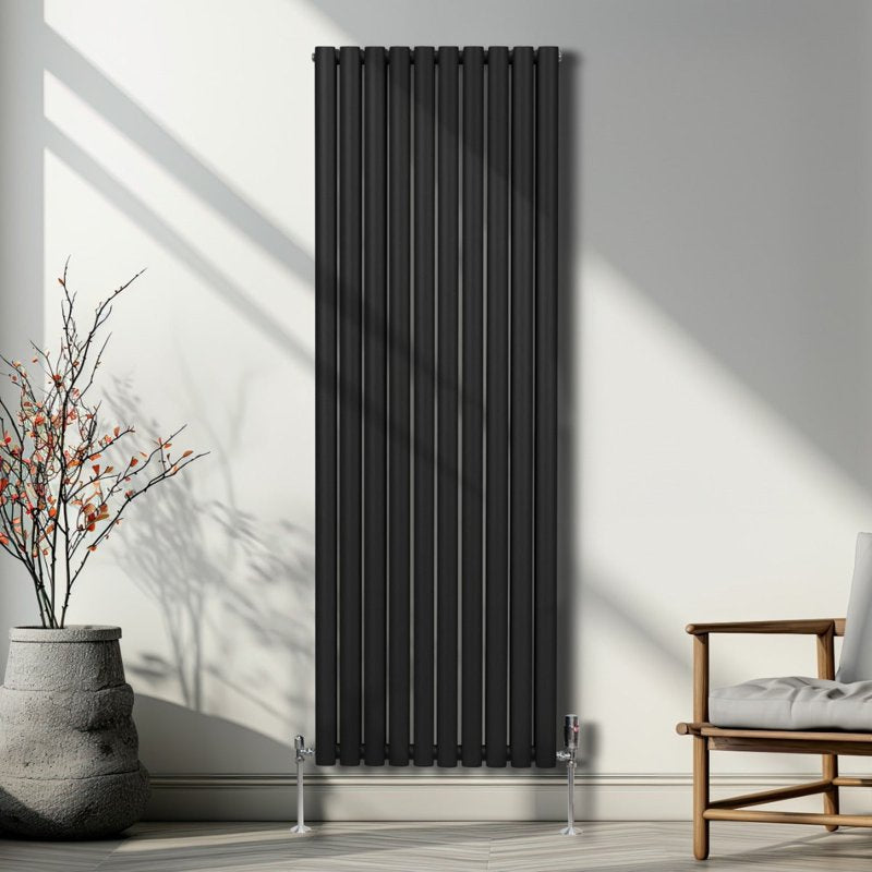 Oval Column Radiator  1800mm x 600mm  Black
