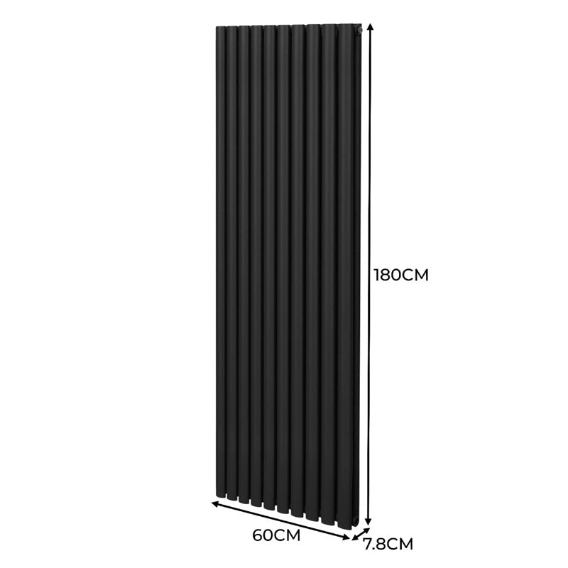 Oval Column Radiator  1800mm x 600mm  Black