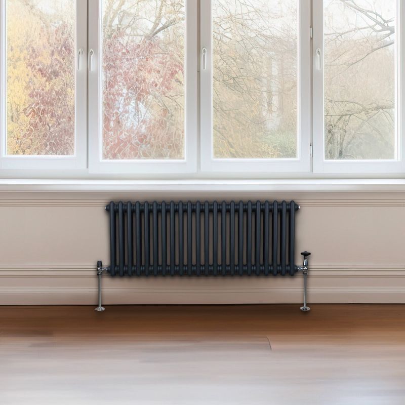 Traditional 2 Column Radiator - 300 x 1012mm - Anthracite Grey