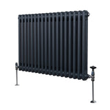 Traditional 2 Column Radiator - 600 x 832mm - Anthracite Grey