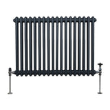 Traditional 2 Column Radiator - 600 x 832mm - Anthracite Grey