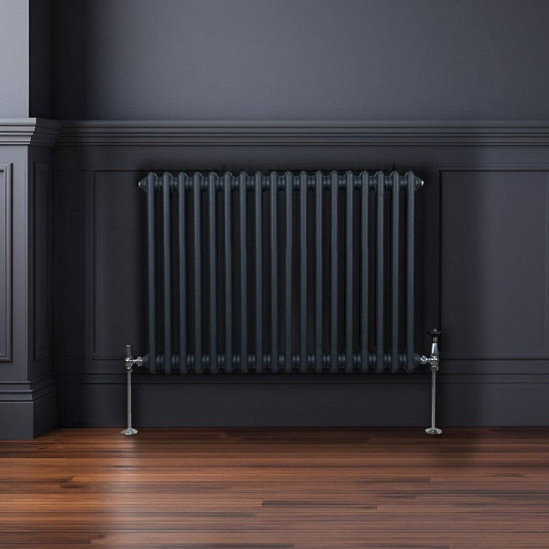 Traditional 2 Column Radiator - 600 x 832mm - Anthracite Grey