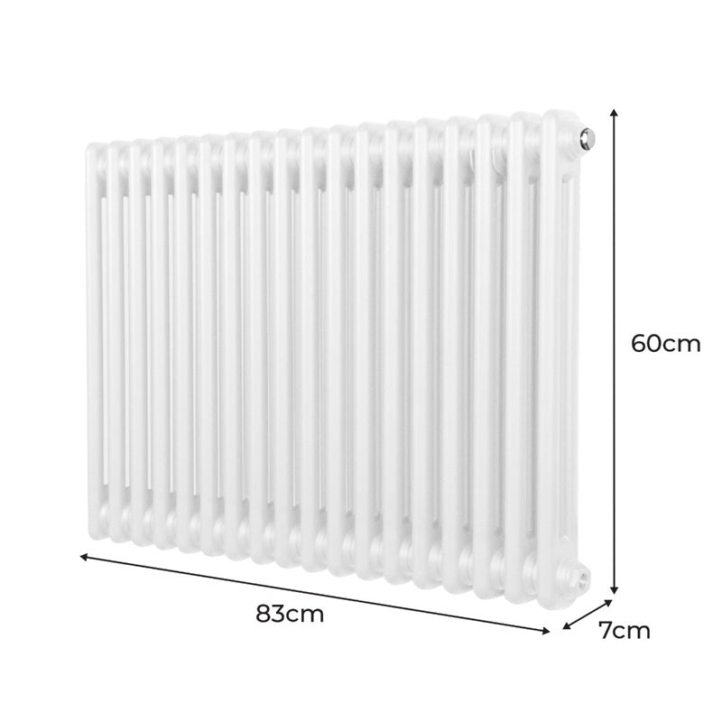 Traditional 2 Column Radiator - 600 x 832mm - White