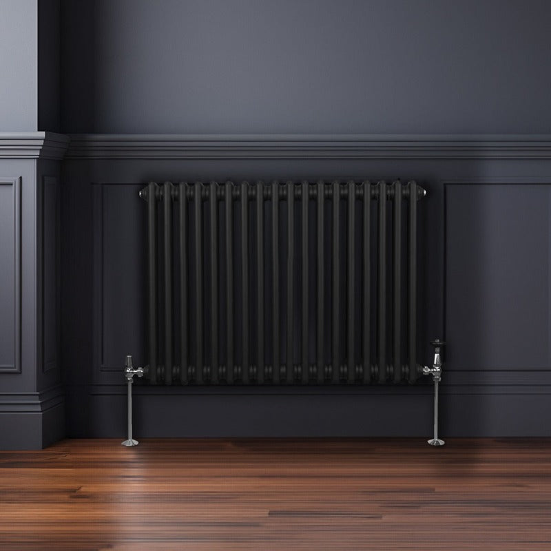 Traditional 2 Column Radiator - 600 x 832mm - Black