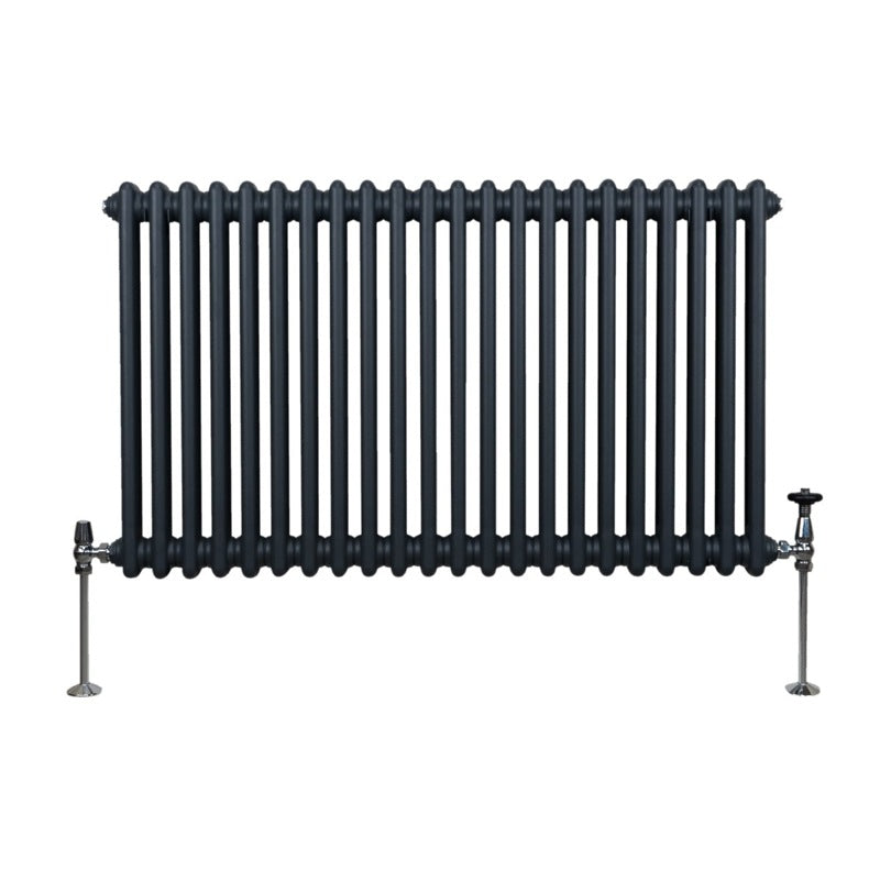 Traditional 2 Column Radiator - 600 x 1012mm - Anthracite Grey