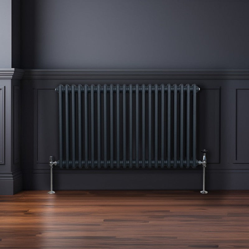 Traditional 2 Column Radiator - 600 x 1012mm - Anthracite Grey