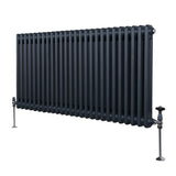 Traditional 2 Column Radiator - 600 x 1192mm - Anthracite Grey