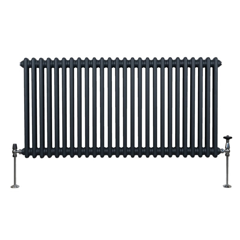 Traditional 2 Column Radiator - 600 x 1192mm - Anthracite Grey