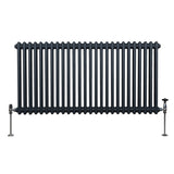 Traditional 2 Column Radiator - 600 x 1192mm - Anthracite Grey