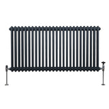 Traditional 2 Column Radiator - 600 x 1192mm - Anthracite Grey