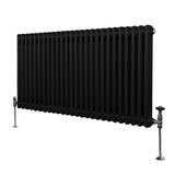 Traditional 2 Column Radiator - 600 x 1192mm - Black