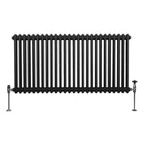 Traditional 2 Column Radiator - 600 x 1192mm - Black