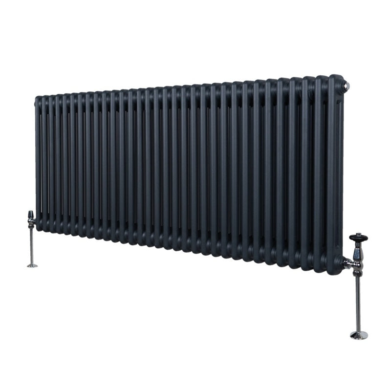 Traditional 2 Column Radiator - 600 x 1462mm - Anthracite Grey