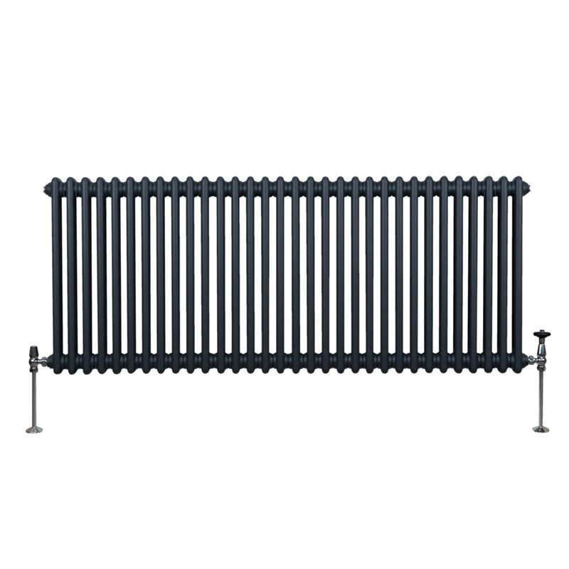 Traditional 2 Column Radiator - 600 x 1462mm - Anthracite Grey