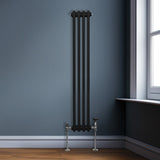 Traditional 2 Column Radiator - 1500 x 202mm - Black