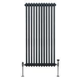 Traditional 2 Column Radiator - 1500 x 562mm - Anthracite Grey