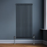 Traditional 2 Column Radiator - 1500 x 562mm - Anthracite Grey