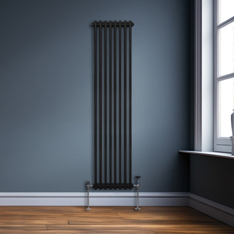 Traditional 2 Column Radiator - 1800 x 382mm - Black